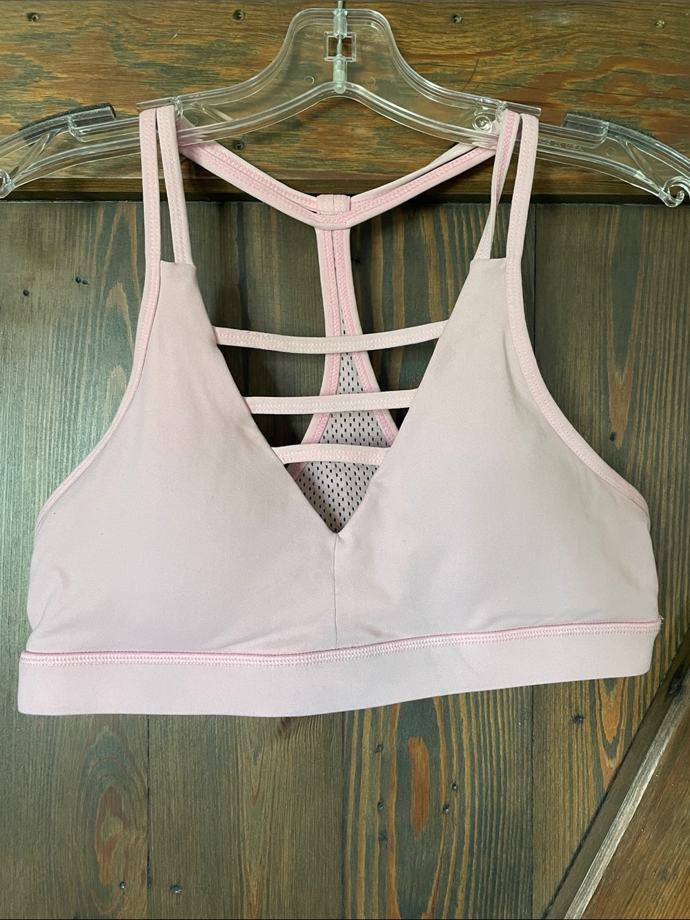 ZYIA Pale Pink Strappy Sports Bralette
